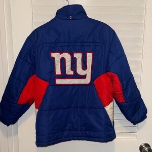 NFL Giants Blue and Red Kids Puffer Jacket